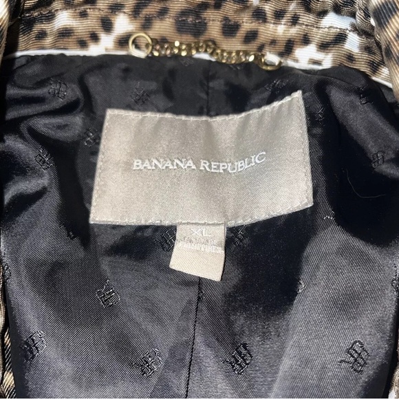 Banana Republic Leopard Print Short Trench Coat Jacket - Picture 5 of 6